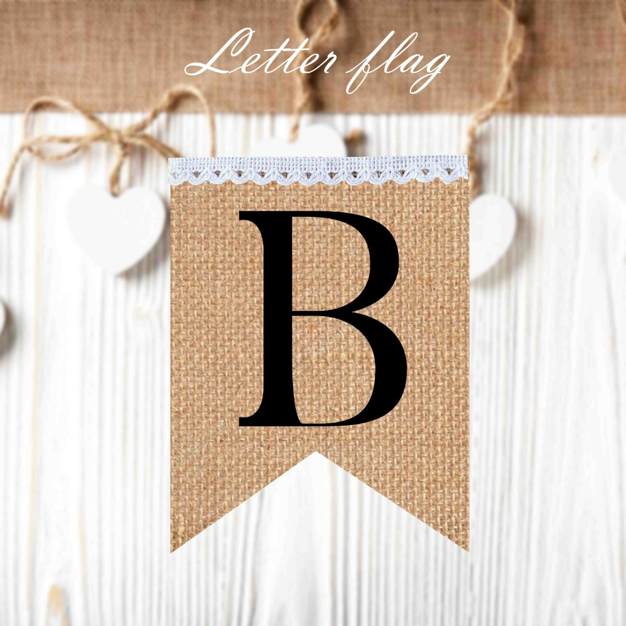 Single Letter flags in black vintage style ( 10pieces in package ) to create your own banner.