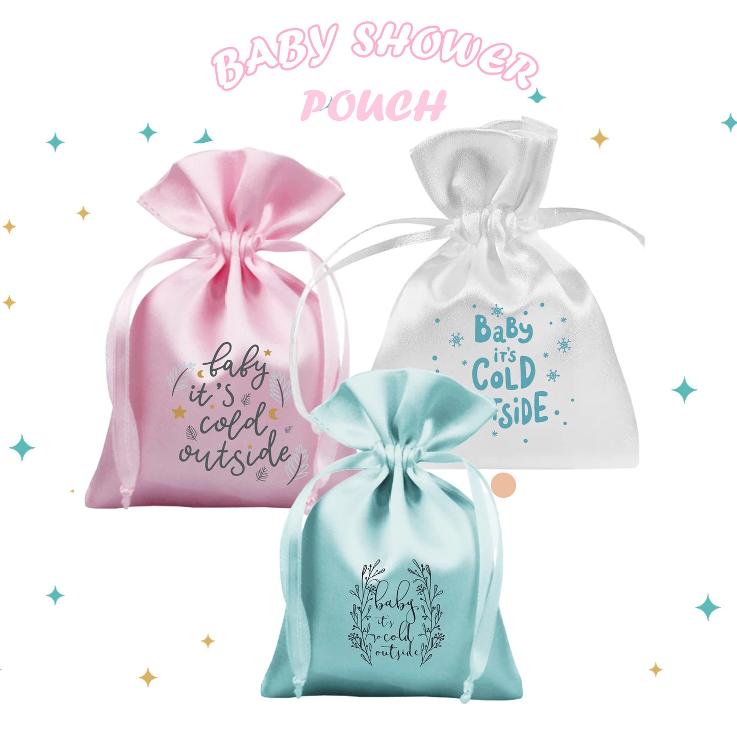 Baby its cold outside personalized custom name bags - Baby its cold outside baby shower - Winter baby shower favors treat bags bulk