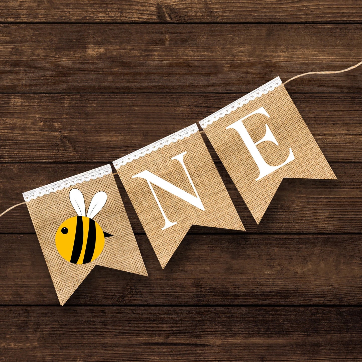 BUMBLE BEE HIGHCHAIR BANNER - Bee High Chair Banner, Bee Birthday Bunting, Bee Smash Cake, 1st Birthday Photo Backdrop, One Banner