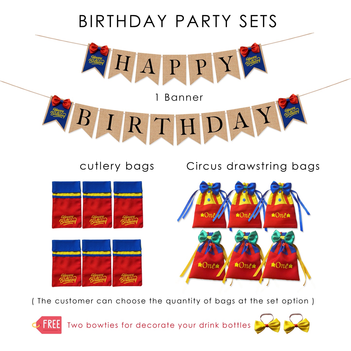 Happy birthday circus party sets, Birthday burlap banner, Rustic birthday party decorations