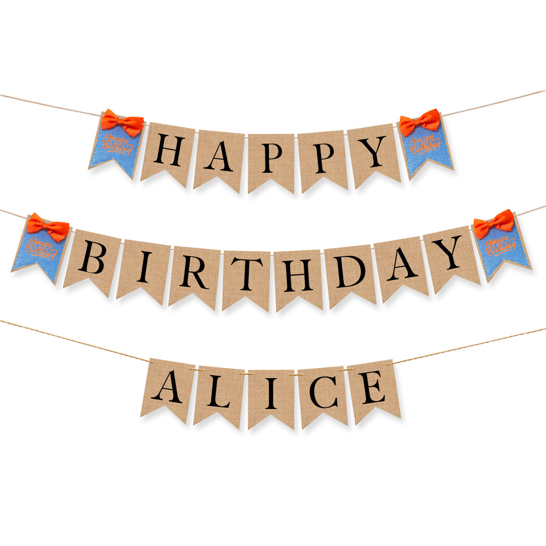 Personalized Blippi Happy Birthday Bow Tie Banner Bunting, Blippi themed party, Birthday decoration