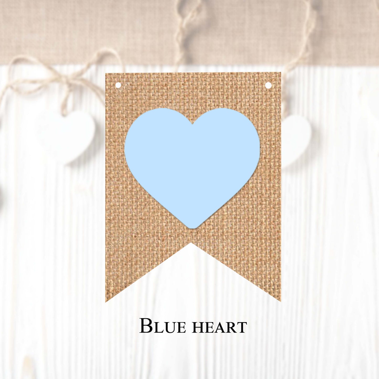 Plain heart flags in regular and vintage style (10 pieces in a package) to create your own banner