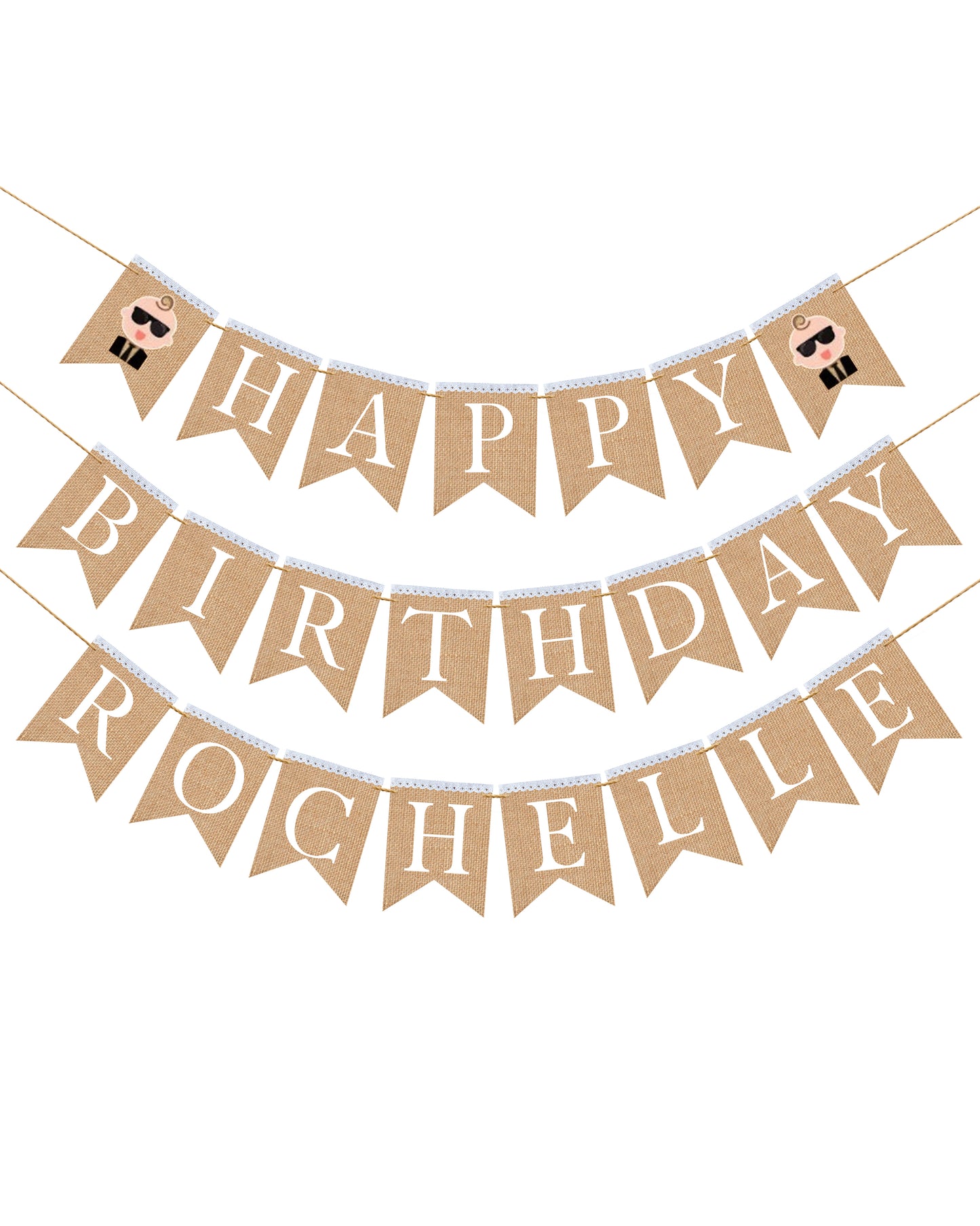 Boss Baby Personalized Happy Birthday burlap banner, First birthday banner, Boss Baby themed party.