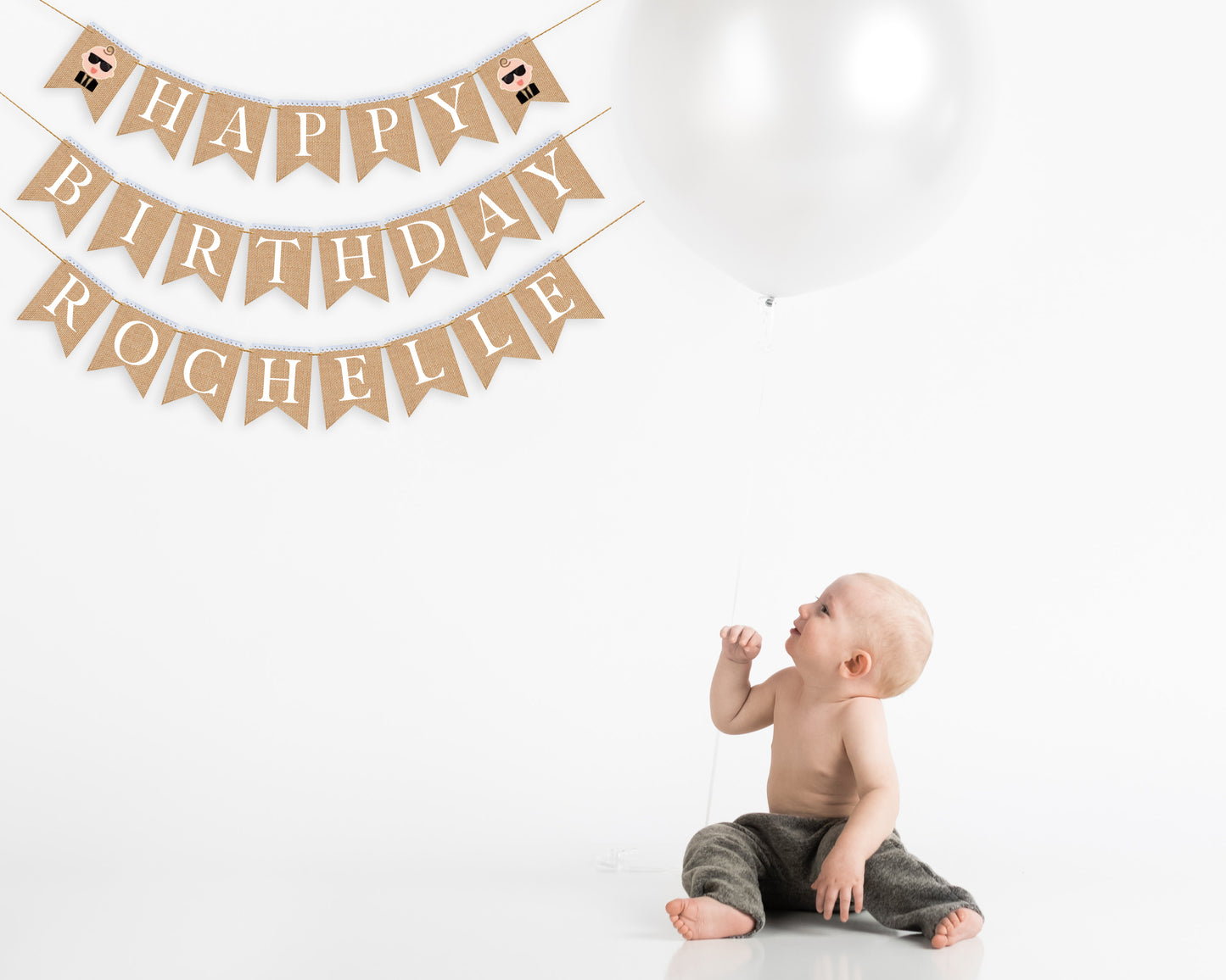 Boss Baby Personalized Happy Birthday burlap banner, First birthday banner, Boss Baby themed party.