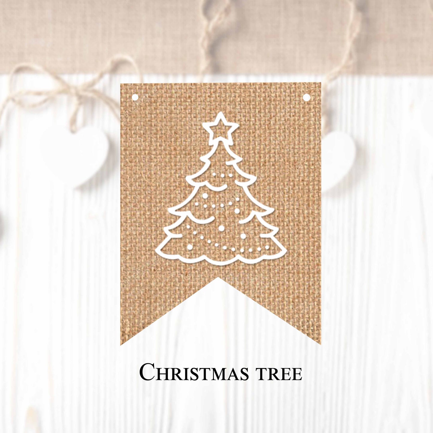 Christmas themed flags in regular and vintage style (10 pieces in a package) to create your own banner.