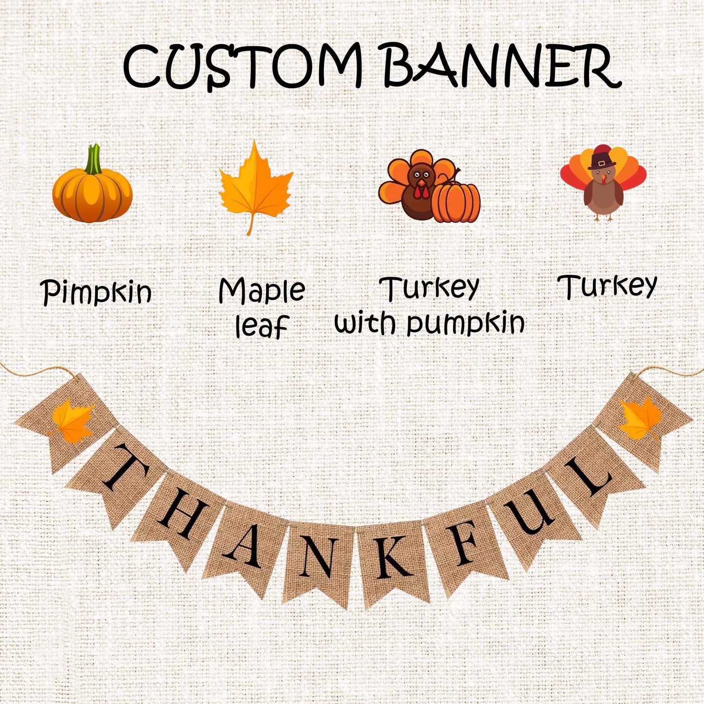 Customized Halloween and fall season bunting banner for special events, Thanksgiving, birthday party, Halloween decorations.