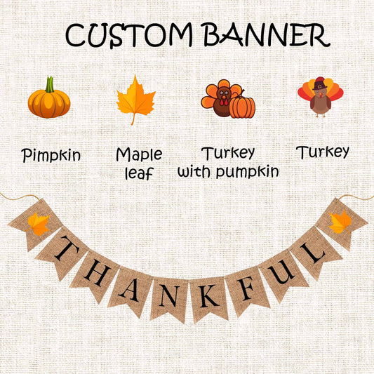 Customized Halloween and fall season bunting banner for special events, Thanksgiving, birthday party, Halloween decorations.