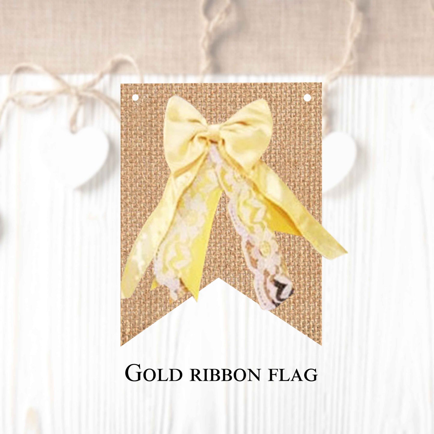 Ribbon flags in regular and vintage style (10 pieces in a package) to create your own banner.