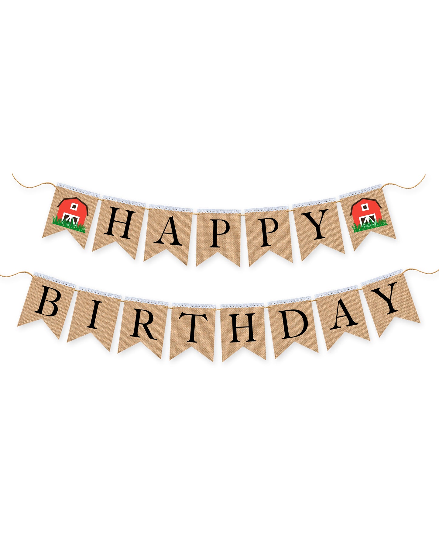 Barnyard happy birthday banner, burlap birthday banner, happy birthday bunting, birthday flag, party decorations