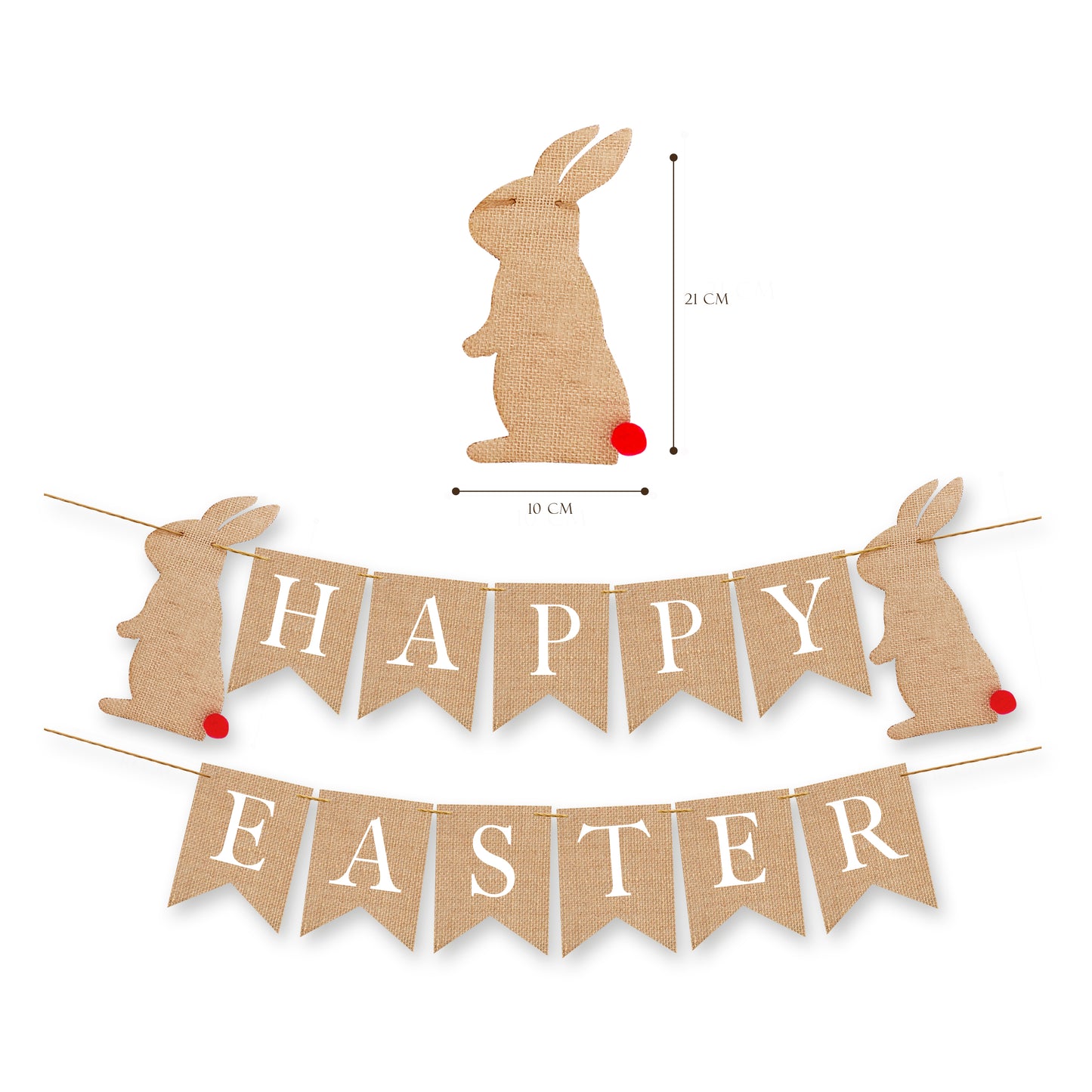 Happy Easter Banner | Bunting pennant Rabbit Rustic Farmhouse Decoration Easter Decor Bunnies