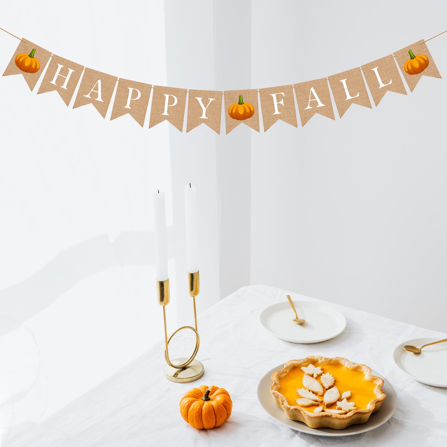 Happy Fall Burlap Bunting Banner - Fall Decor Fall Banner Autumn Decor Fall Farmhouse Decor Fall Decorations Fall Signs Fall Garland