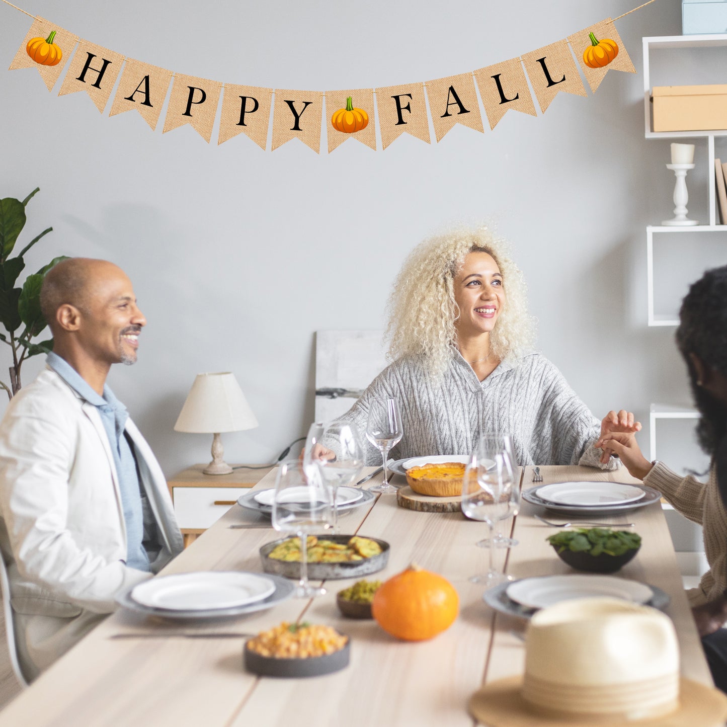 Happy Fall Burlap Bunting Banner - Fall Decor Fall Banner Autumn Decor Fall Farmhouse Decor Fall Decorations Fall Signs Fall Garland