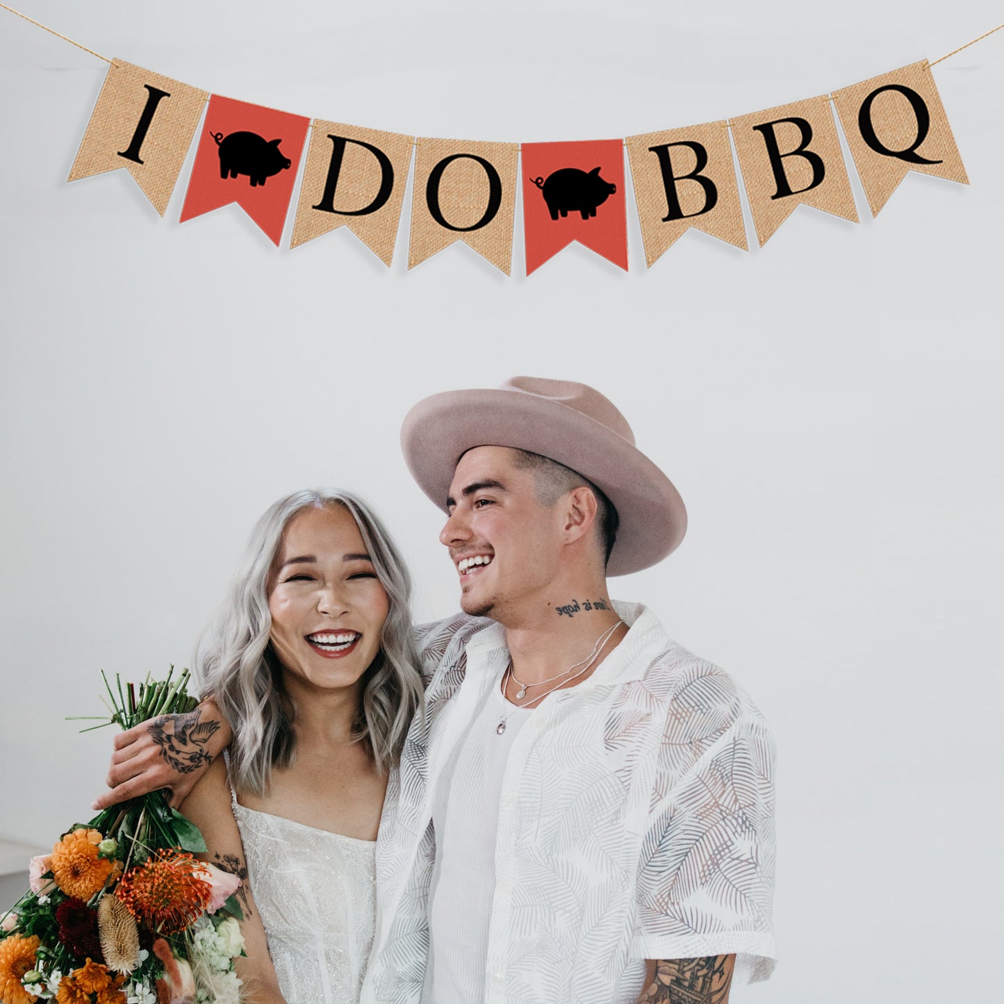 I Do BBQ Bunting Banner, rustic wedding decorations, barn wedding decor, photo props wedding, custom bunting banner garland