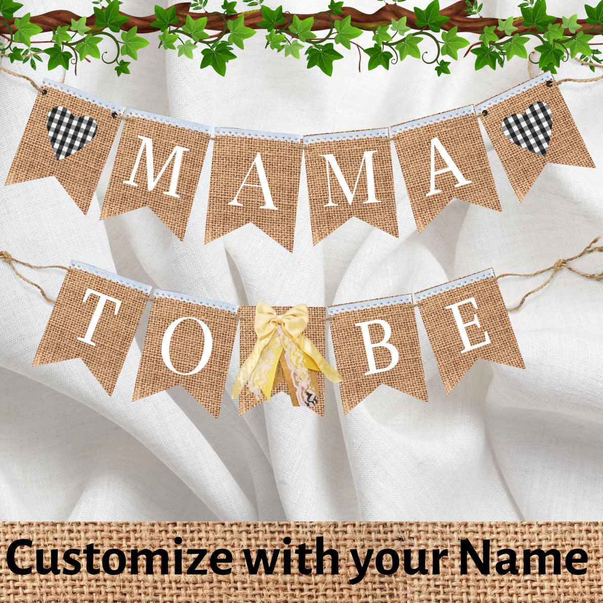 Mama to be banner, neutral Gender Reveal Baby Shower Bunting.