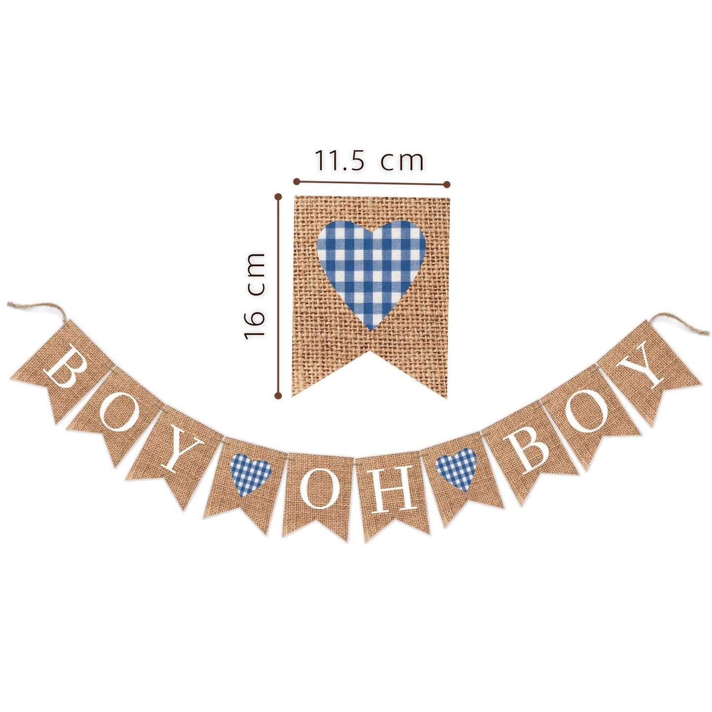 Boy Oh Boy Burlap Bunting Banner