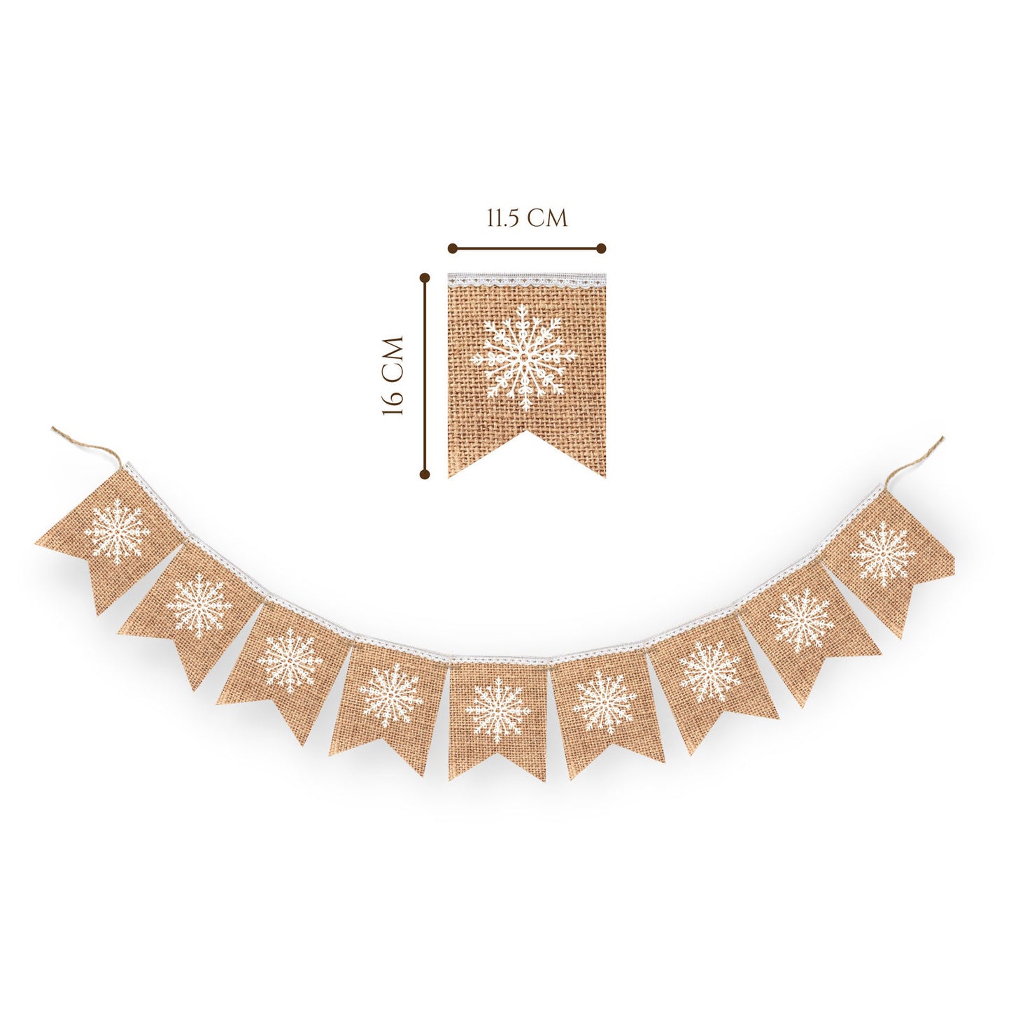 Snowflake Garland White Burlap Bunting