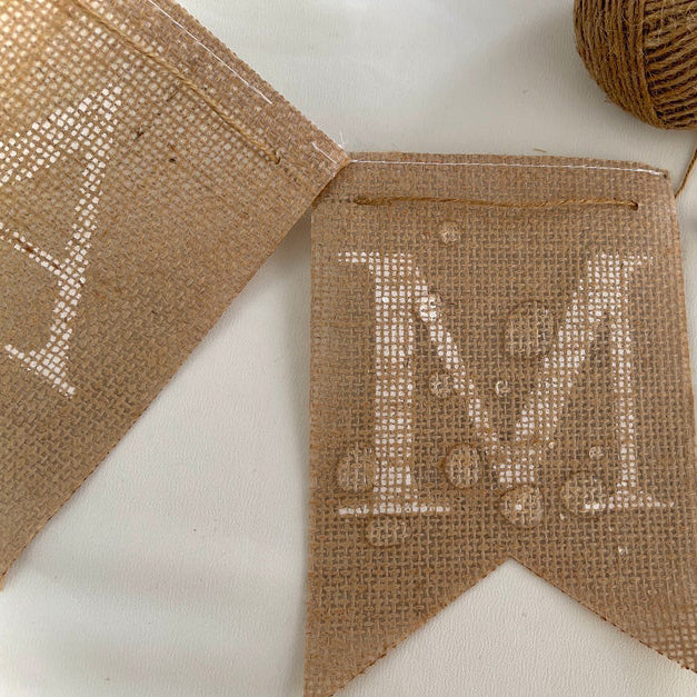 BASEBALL FIRST BIRTHDAY BURLAP BUNTING BANNER