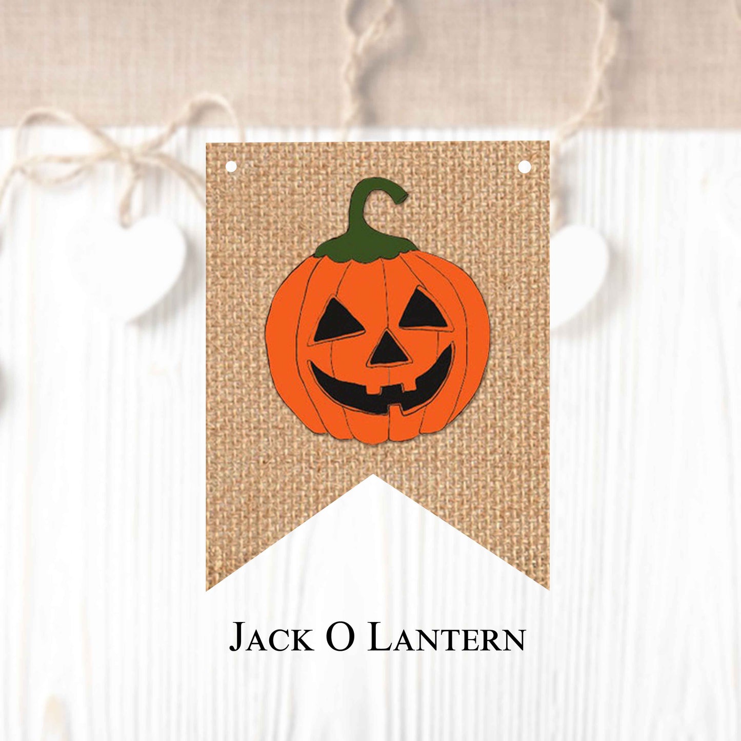 Halloween themed flags in regular and vintage style (10 pieces in a package) to create your own banner.