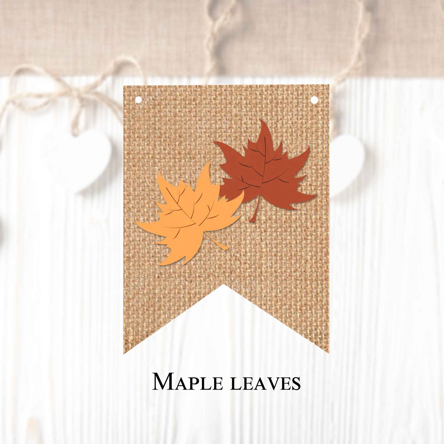 Fall season themed flags in regular and vintage style (10 pieces in a package) to create your own banner.