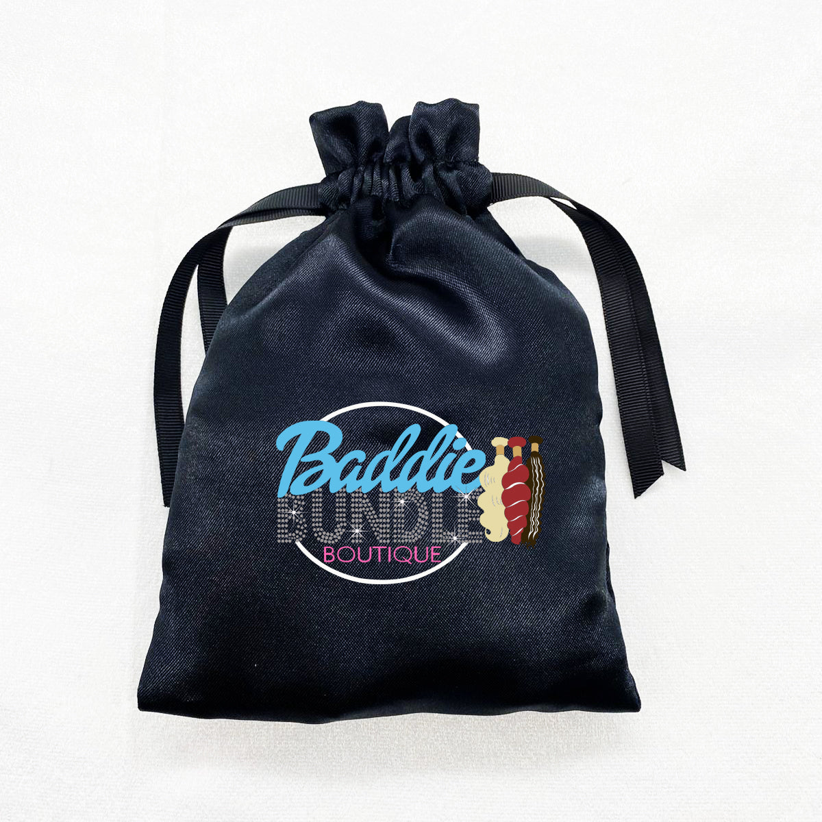 12.5x18 cm Satin Bag With Logo Printed Drawstring bag logo bulk