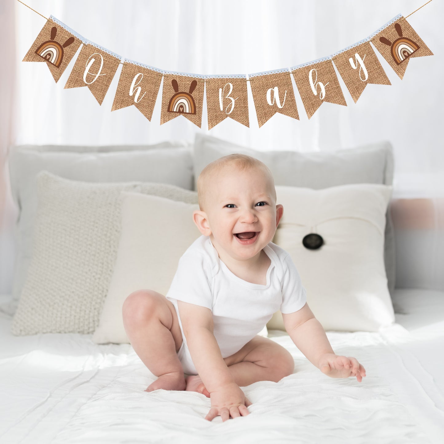 Customized baptism bunting banner, Baby shower, The first baby birthday, birthday party banner