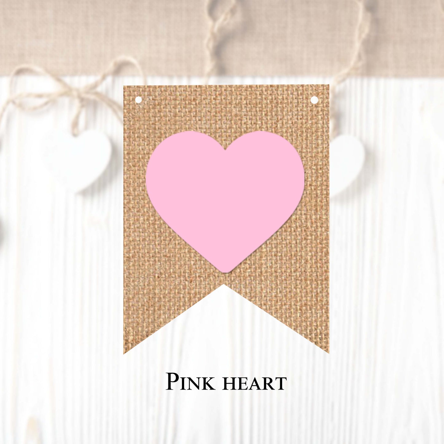 Plain heart flags in regular and vintage style (10 pieces in a package) to create your own banner