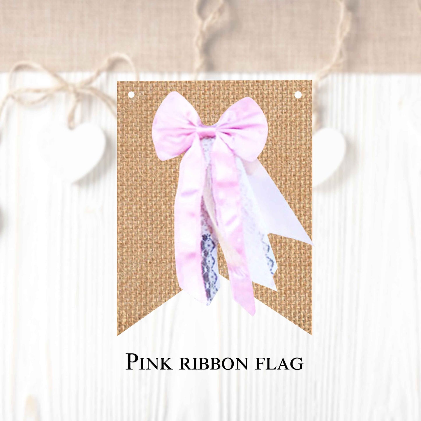 Ribbon flags in regular and vintage style (10 pieces in a package) to create your own banner.