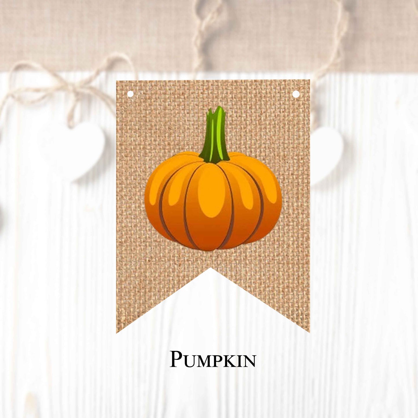 Fall season themed flags in regular and vintage style (10 pieces in a package) to create your own banner.