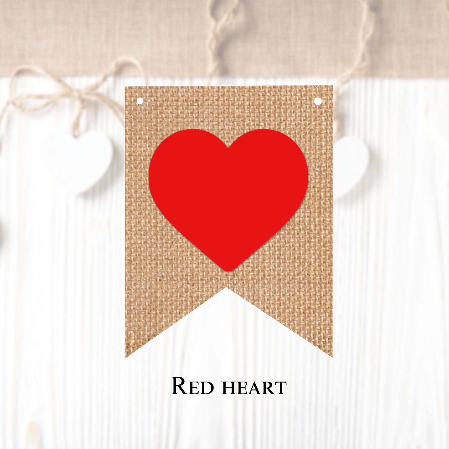 Plain heart flags in regular and vintage style (10 pieces in a package) to create your own banner