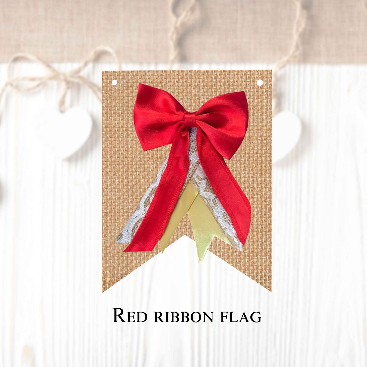 Ribbon flags in regular and vintage style (10 pieces in a package) to create your own banner.