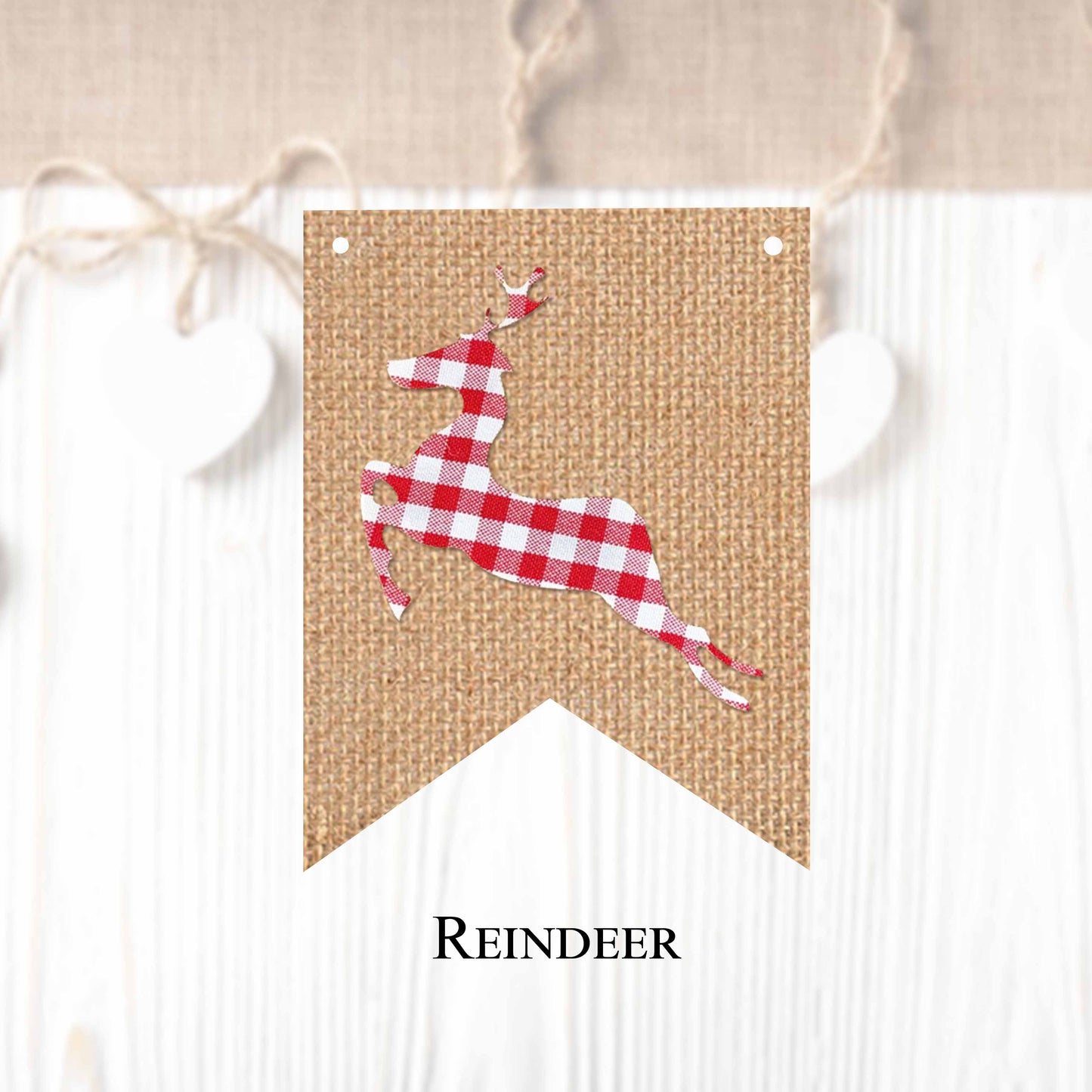 Christmas themed flags in regular and vintage style (10 pieces in a package) to create your own banner.