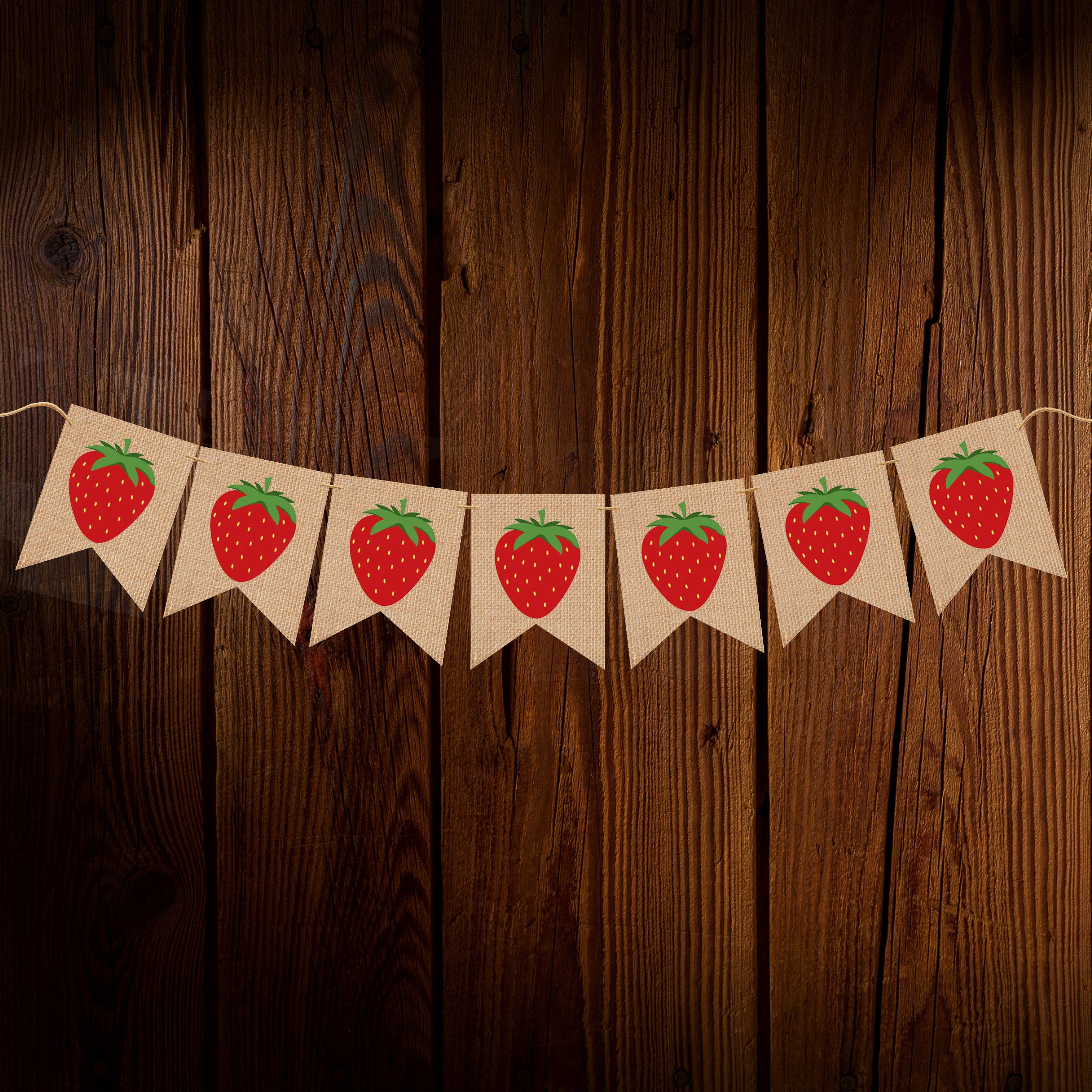 STRAWBERRY Banner Strawberry Theme High Chair Bunting 1st First