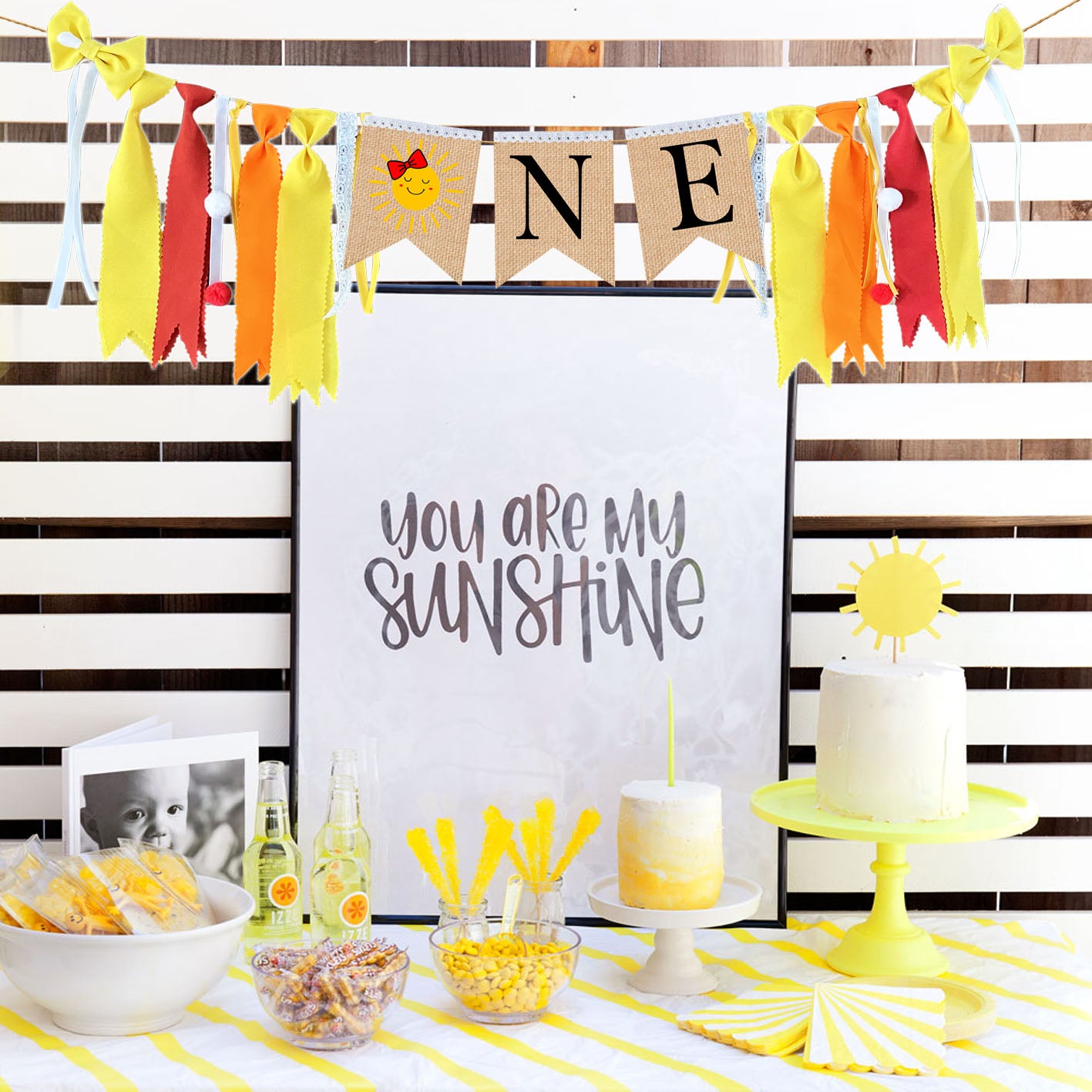 SUNSHINE ONE BANNER Girl High chair - sunshine highchair banner You're my sunshine Baby shower backdrop 1st First birthday garland