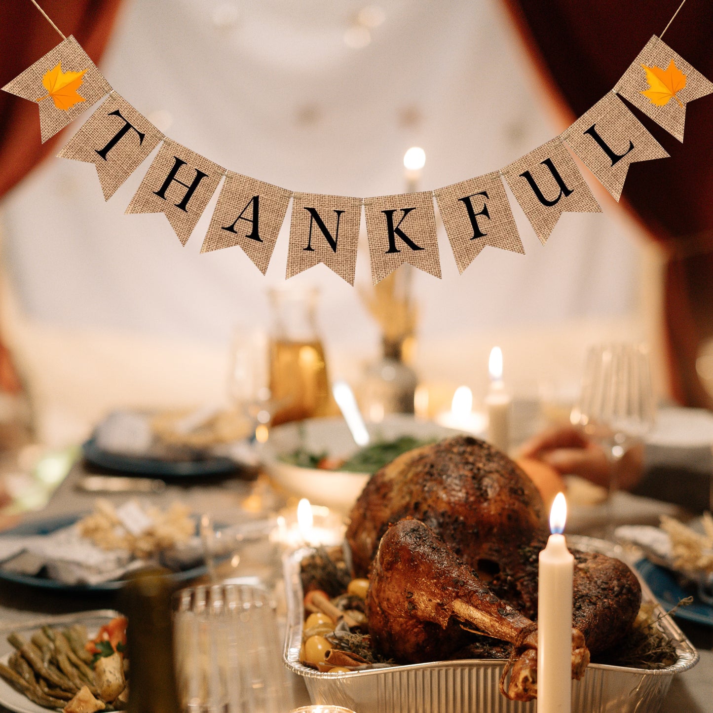 Thankful burlap banner Bunting - Fall Decor Fall Decorations Fall Home Decor Thanksgiving Decor Fall Banner Fall burlap signs Autumn Decor