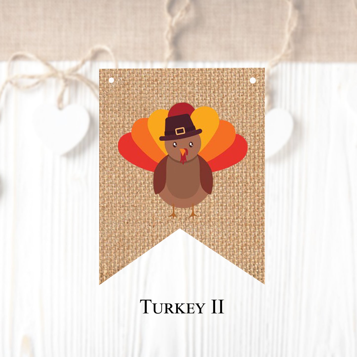 Fall season themed flags in regular and vintage style (10 pieces in a package) to create your own banner.