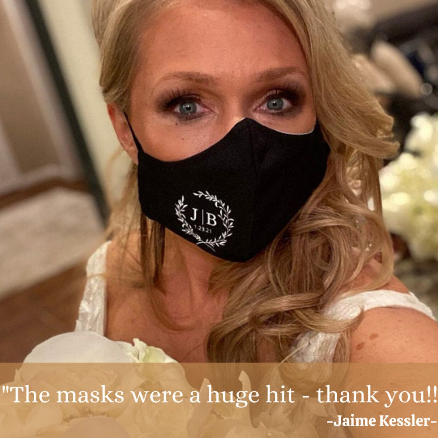 Party favors for adults Face Masks | Engagement Party Mask, Custom Text Printed Bulk Face Mask, Birthday, Baby Shower Party Mask Pack