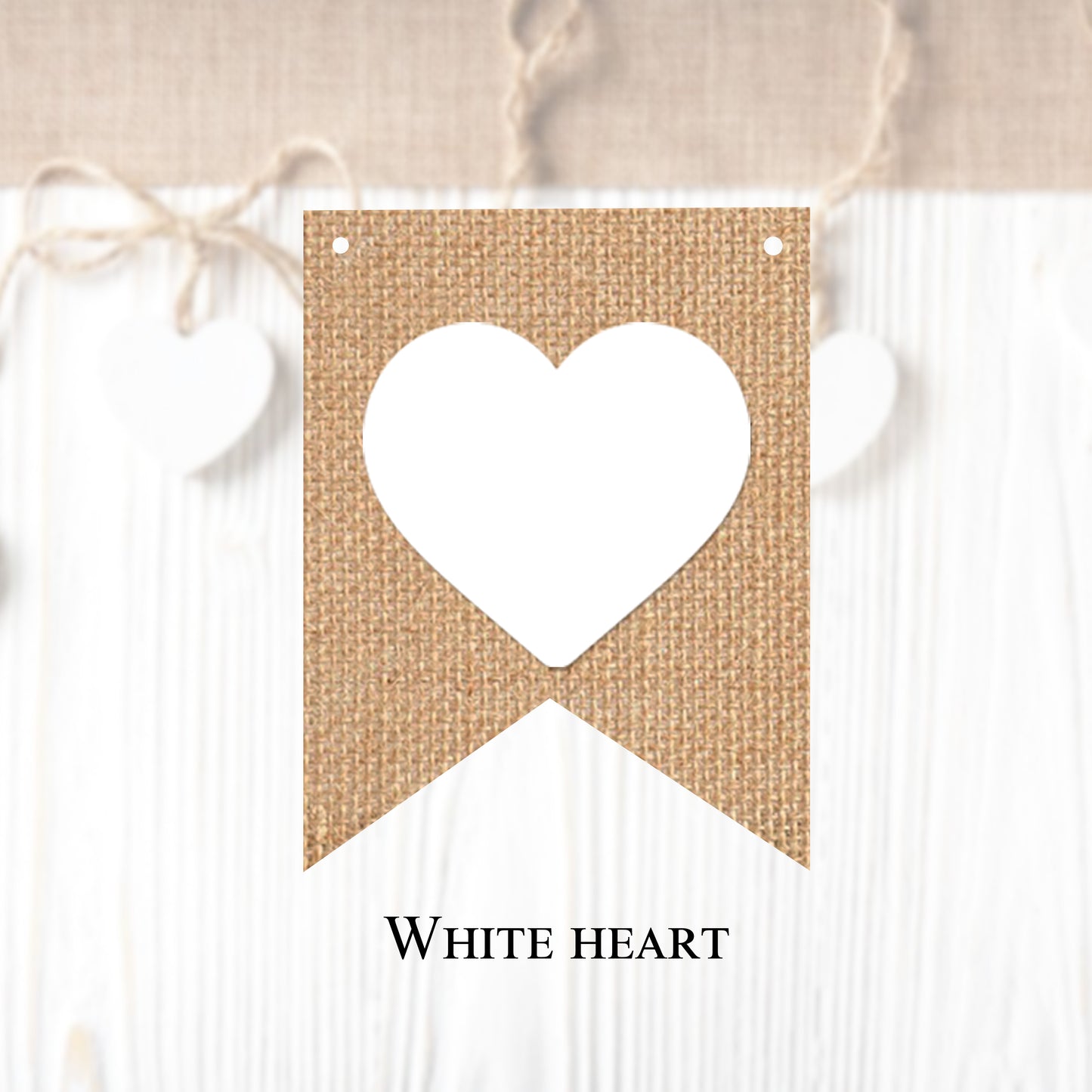 Plain heart flags in regular and vintage style (10 pieces in a package) to create your own banner