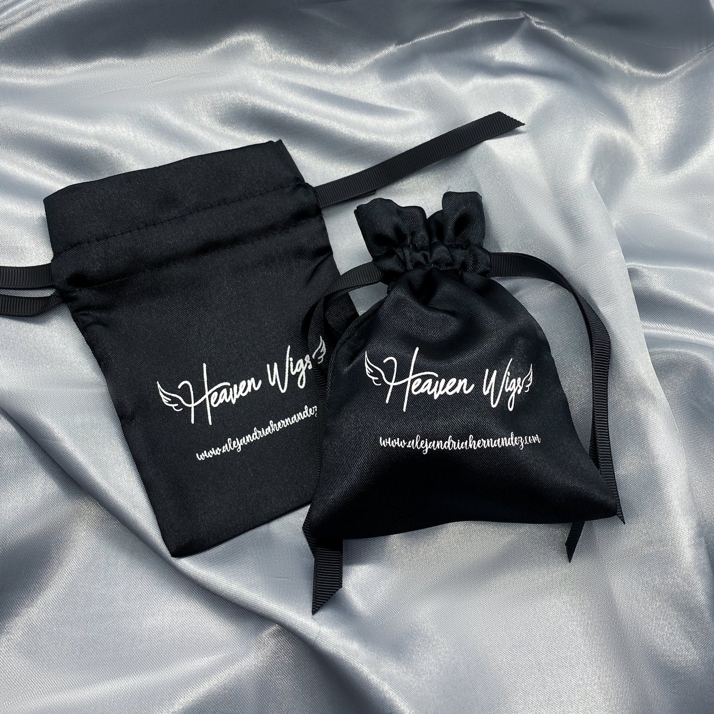 Custom Satin Hair bag Bulk size 22x30 cm, Custom Logo Wig Packaging Drawstring Silk Bag Wholesale