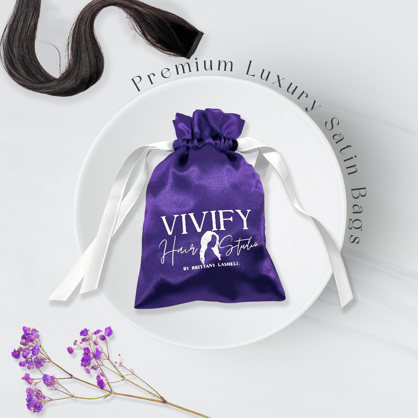 Custom Satin Hair bag Bulk size 22x30 cm, Custom Logo Wig Packaging Drawstring Silk Bag Wholesale